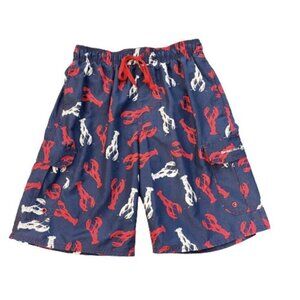 Beverly Hills Polo Club Swim Trunks Mens Size‎ Medium Lined Lobster Print
